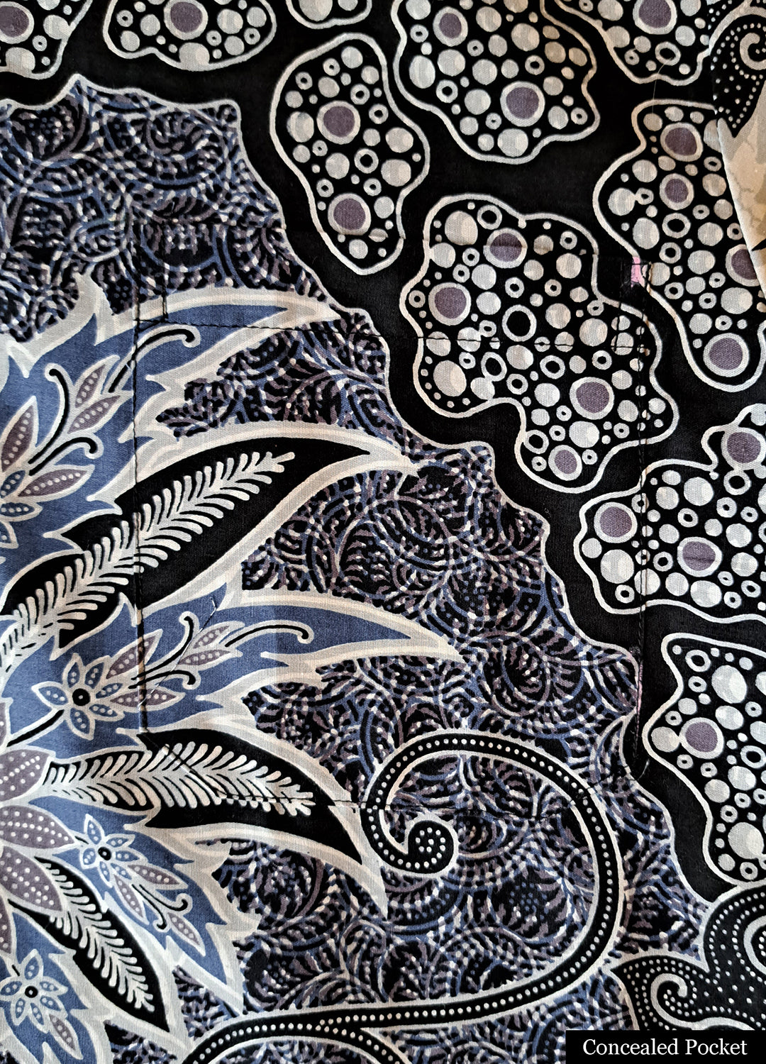 Singapore Modern batik shirts for men: Concealed pocket well tailored, unique prints. short sleeve Batik shirt.