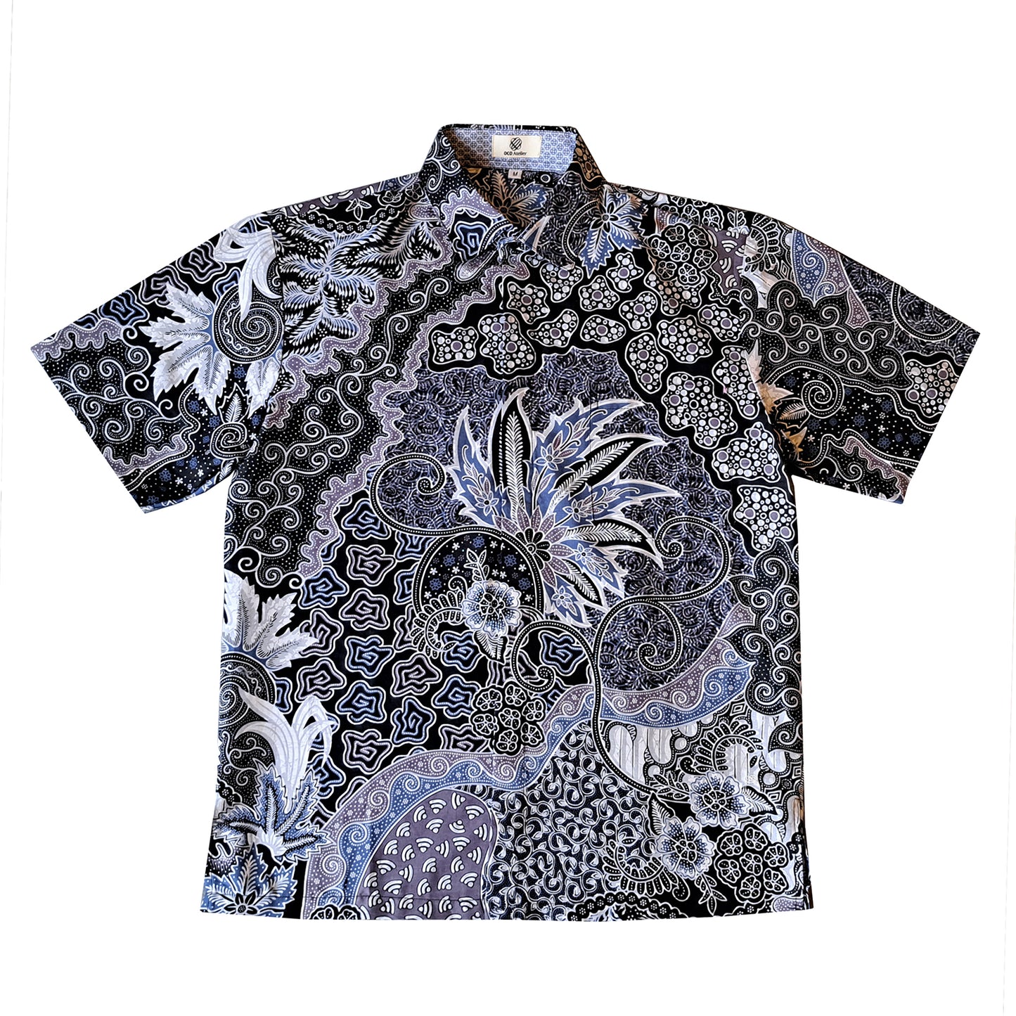 Singapore Modern batik shirts for men: Concealed pocket well tailored, unique prints. short sleeve Batik shirt.