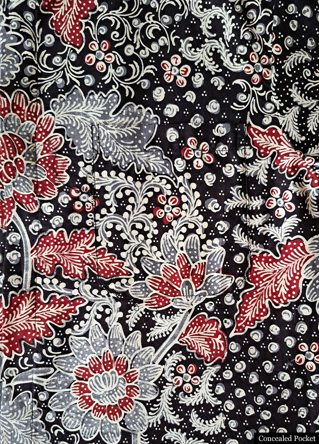 Singapore Modern batik shirts for men: Concealed pocket well tailored, unique prints. short sleeve Batik shirt.
