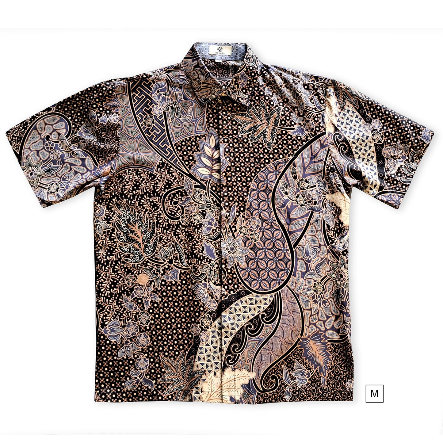 Singapore Modern batik shirts for men: Concealed pocket well tailored, unique prints. short sleeve Batik shirt. Nature and floral prints.