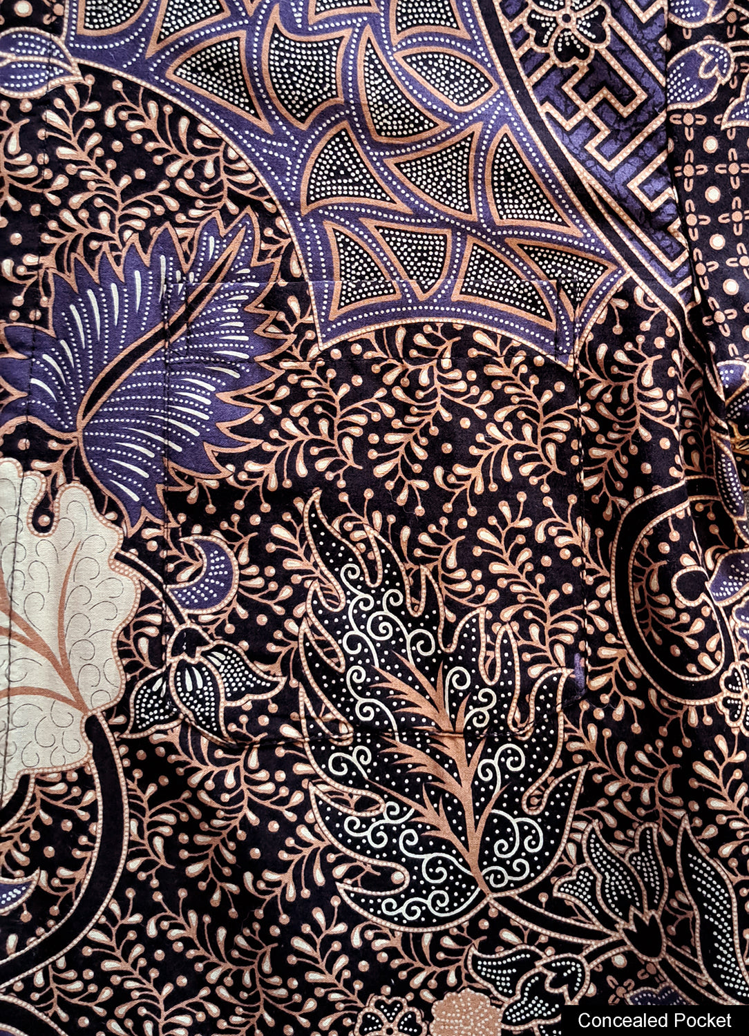 Singapore Modern batik shirts for men: Concealed pocket well tailored, unique prints. short sleeve Batik shirt. Nature and floral prints.