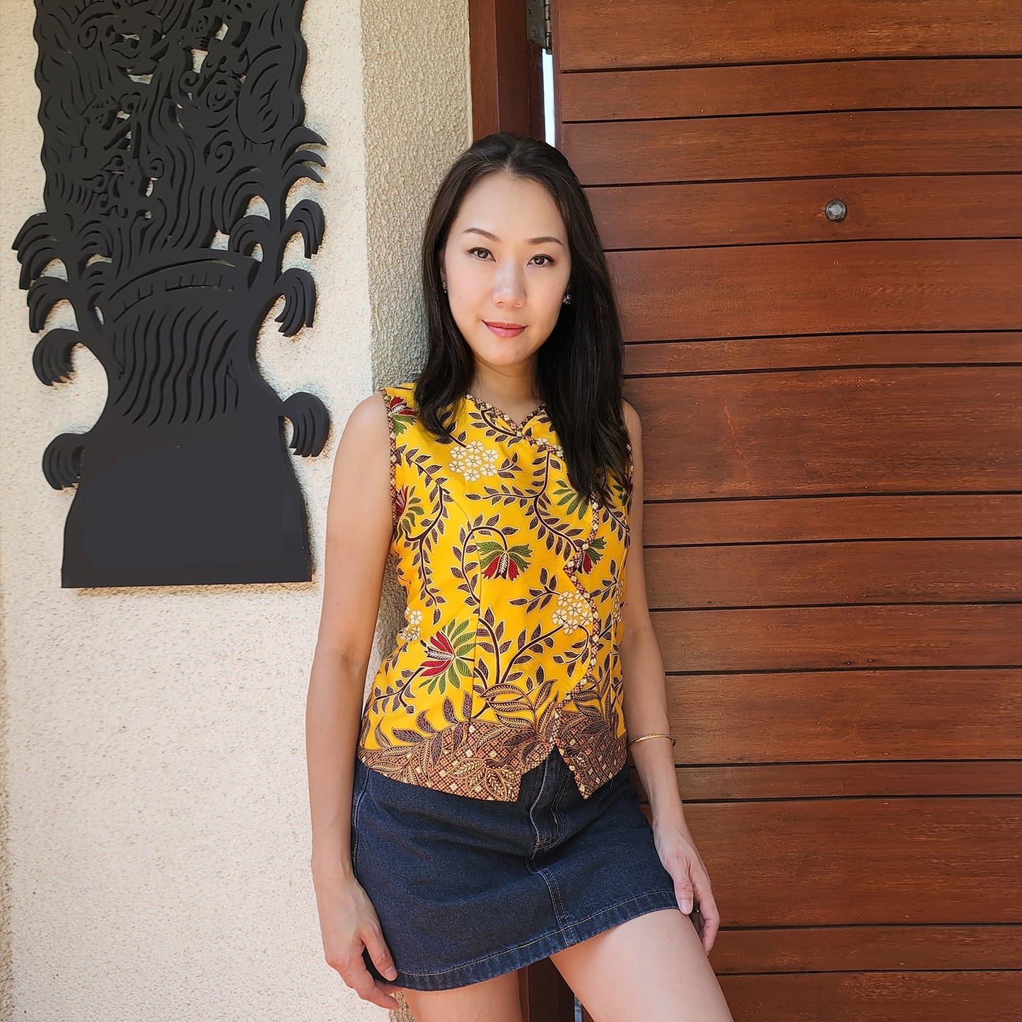 Oco, ocoatelier, batik, sg, singapore, modern, modern batik, batik ladies, classy batik, red blouse, peplum, classy blouse, everyday batik, batik for occasion, ladies batik, batiklover, vibrant, blouse