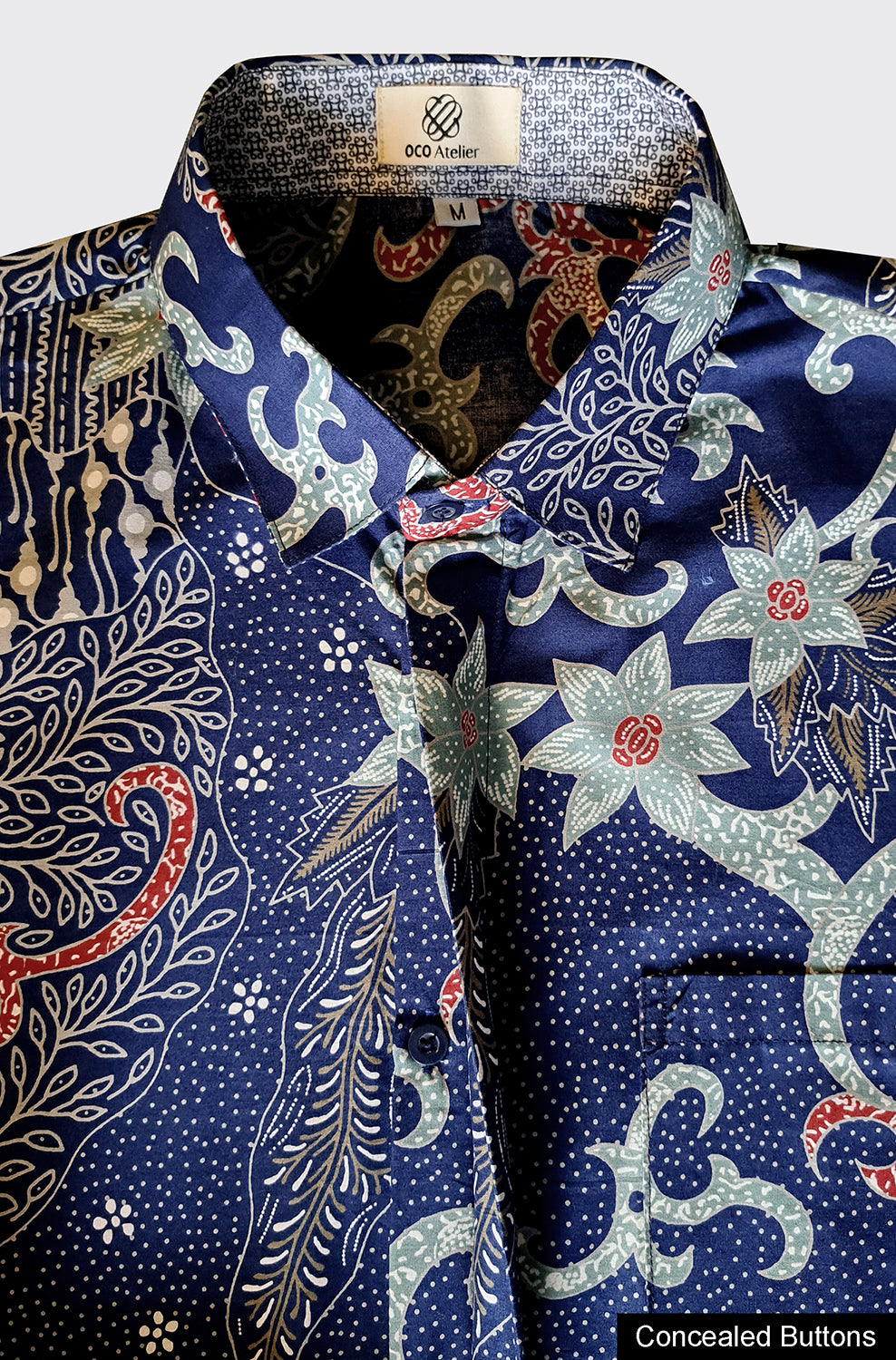 Singapore Modern batik shirts for men: Concealed pocket well tailored, unique prints. short sleeve Batik shirt. Unique Batik Men Shirt.