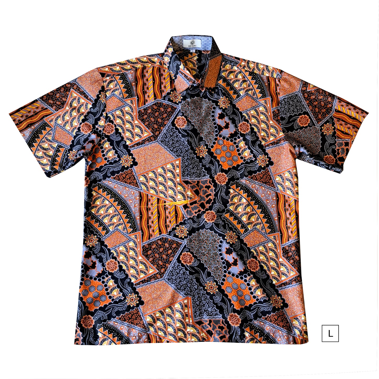 Singapore Modern batik shirts for men: Concealed pocket well tailored, unique prints. short sleeve Batik shirt. Colourful Artistic Batik Men Shirt.