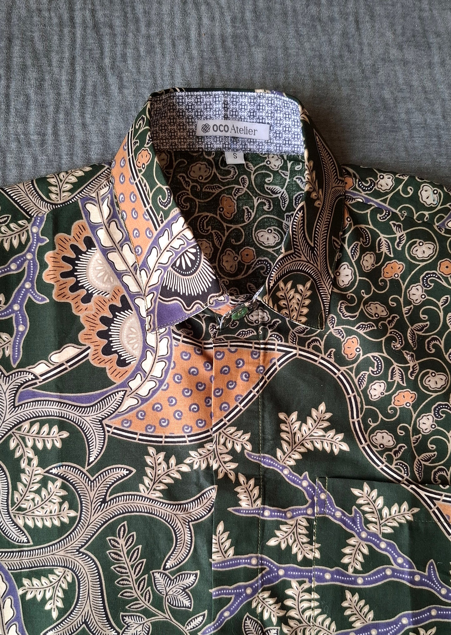 Singapore Batik, Batik shirt, tailored shirt, colourful shirt, sgbatik, batik lover, unique batik, vibrant shirt, stunning shirt, everyday shirt, one-of-a-kind, long sleeves, collar shirt, short sleeves