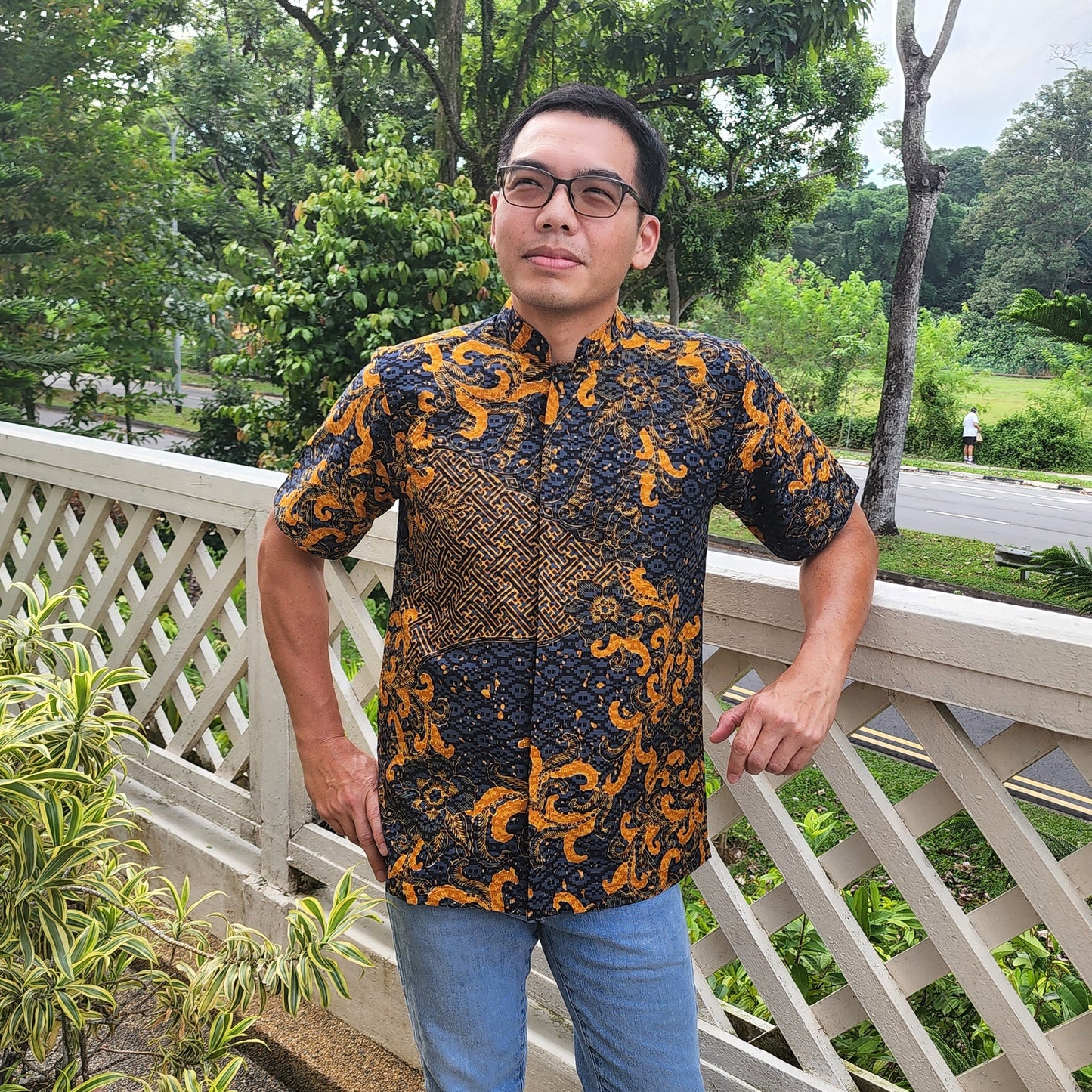 OCO, oco atelier, Batik, modern batik, men batik, men, shirt, tailored shirt, custom, unique, vibrant, sg, singapore, sgbatik, batikshirt, short sleeve batik, modern Collar, oriental shirt, stylish batik, modern man