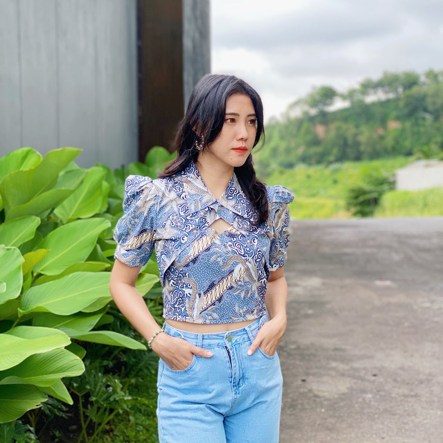 modern classic batik blouse for ladies in singapore. Elegant and modern for batik lover.
