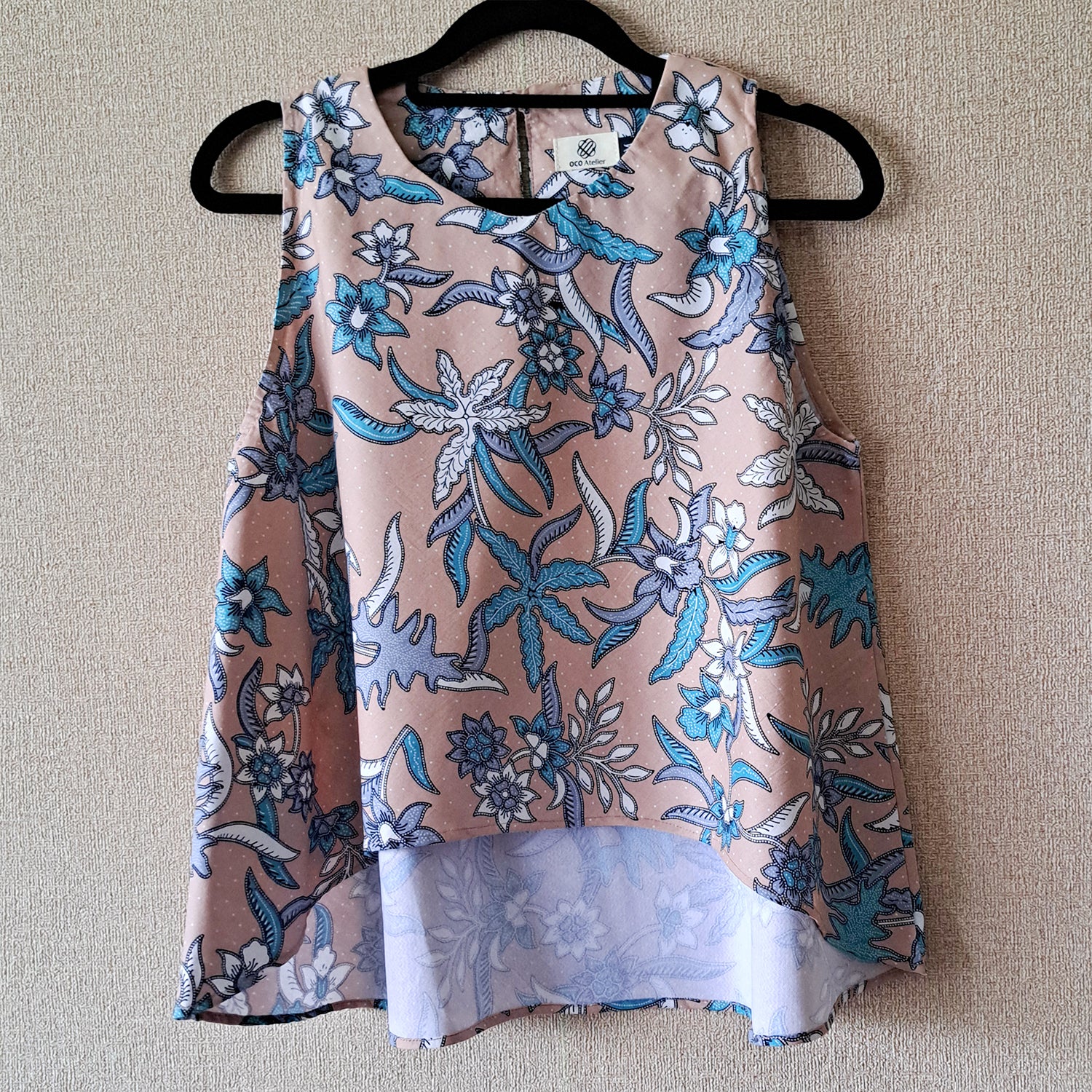 Modern Batik sleeveless Top, Casual yet comfortable in Singapore. 