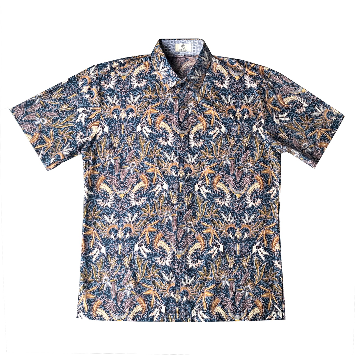 Singapore Modern batik shirts for men: Concealed pocket well tailored, unique prints. short sleeve Batik shirt. 