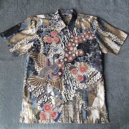 OCO, oco atelier, Batik, modern batik, men batik, men, shirt, tailored shirt, custom, unique, vibrant, sg, singapore, sgbatik, batikshirt, short sleeve batik, modern Collar, oriental shirt, stylish batik, modern man, artistic batik