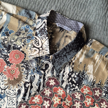 OCO, oco atelier, Batik, modern batik, men batik, men, shirt, tailored shirt, custom, unique, vibrant, sg, singapore, sgbatik, batikshirt, short sleeve batik, modern Collar, oriental shirt, stylish batik, modern man, artistic batik