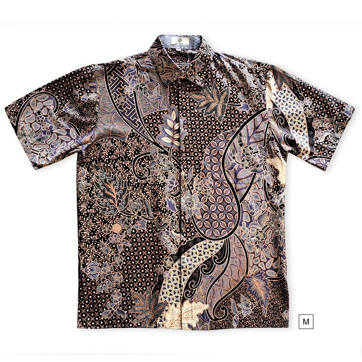 Singapore Modern batik shirts for men: Concealed pocket well tailored, unique prints. short sleeve Batik shirt.  Nature and floral prints.