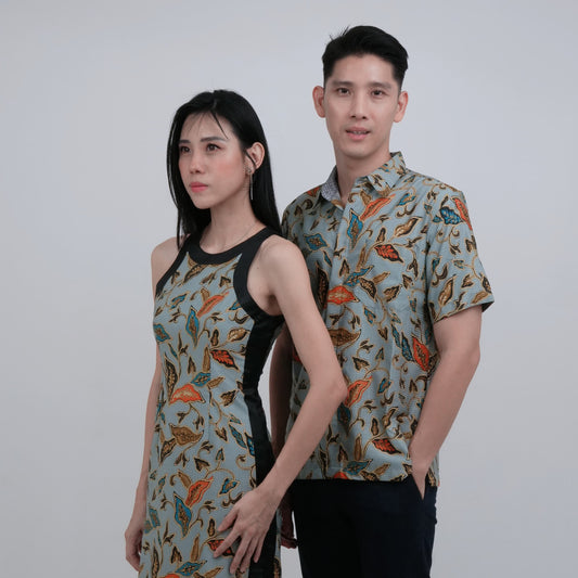 OCO, oco atelier, couple, batik, sgbatik, modern batik, couple wear, unique, custom , customised, batik dress, batik shirt, one of a kind, love, batik lover, flower batik, singapore batik