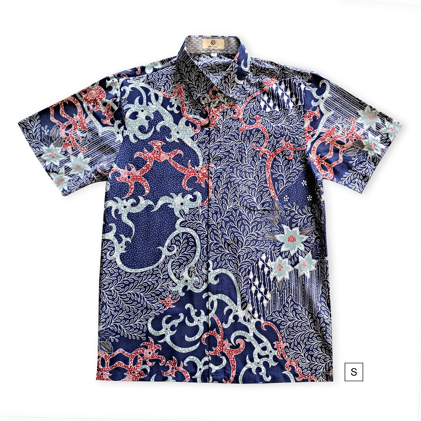 Singapore Modern batik shirts for men: Concealed pocket well tailored, unique prints. short sleeve Batik shirt.  Unique  Batik Men Shirt.