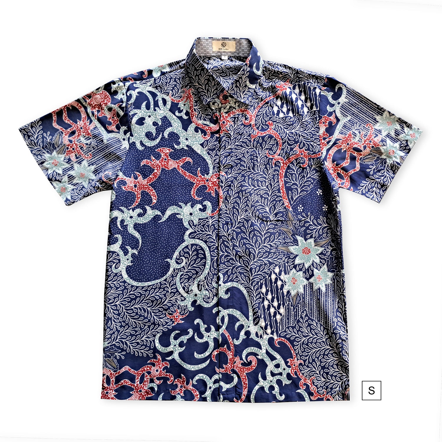 Singapore Modern batik shirts for men: Concealed pocket well tailored, unique prints. short sleeve Batik shirt.  Unique  Batik Men Shirt.