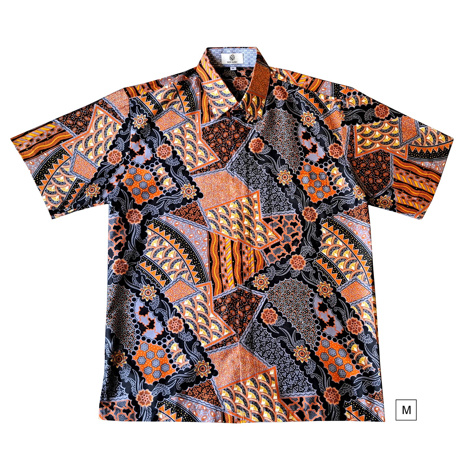 Singapore Modern batik shirts for men: Concealed pocket well tailored, unique prints. short sleeve Batik shirt.  Colourful Artistic Batik Men Shirt.