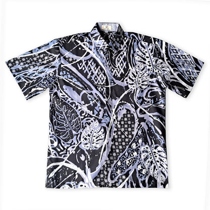 Singapore Modern batik shirts for men: Concealed pocket well tailored, unique prints. short sleeve Batik shirt.  Batik for everyday wear.