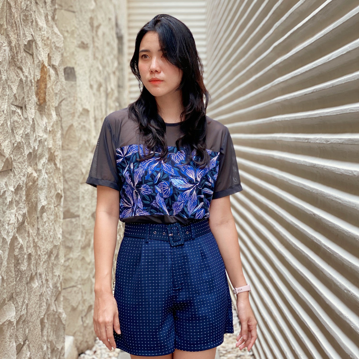 Modern batik blouse for ladies in Singapore. Halter neck, beautiful batik print. Pretty yet comfortable.