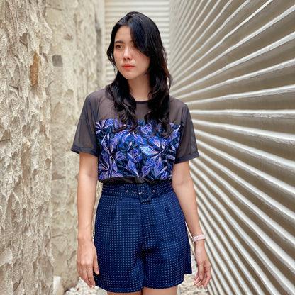 Modern batik blouse for ladies in Singapore. Halter neck, beautiful batik print. Pretty yet comfortable.